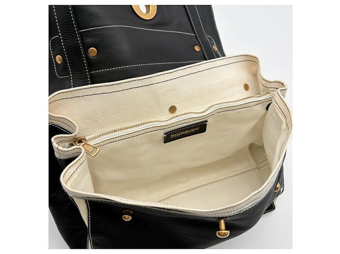 Borsa a mano Yves Saint Laurent Muse Nero Bianco - vista 15