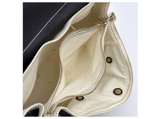 Borsa a mano Yves Saint Laurent Muse Nero Bianco - vista 17