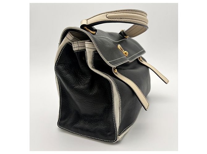 Borsa a mano Yves Saint Laurent Muse Nero Bianco - vista 3