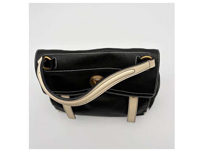 Borsa a mano Yves Saint Laurent Muse Nero Bianco - vista 6