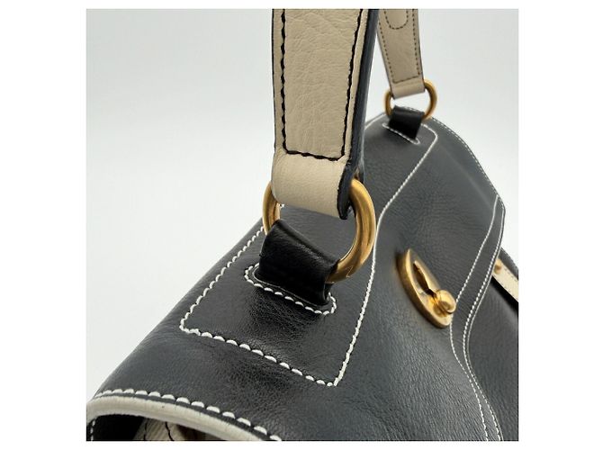Borsa a mano Yves Saint Laurent Muse Nero Bianco - vista 8