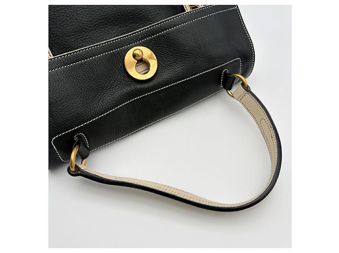 Borsa a mano Yves Saint Laurent Muse Nero Bianco - vista 9