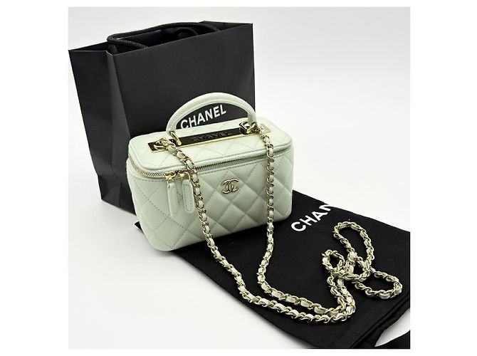 Borsa Vanity Chanel Matelassé Verde chiaro - vista 21