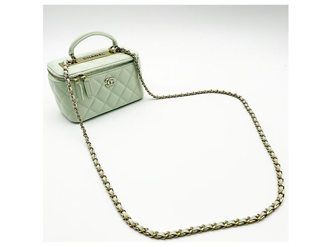 Borsa Vanity Chanel Matelassé Verde chiaro - vista 3