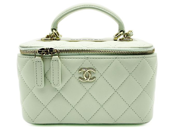 Borsa Vanity Chanel Matelassé Verde chiaro - vista 4