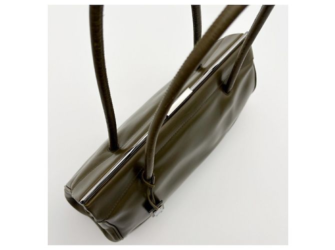 Borsa a mano Gucci in pelle Verde e Khaki Cachi Verde oliva - vista 14