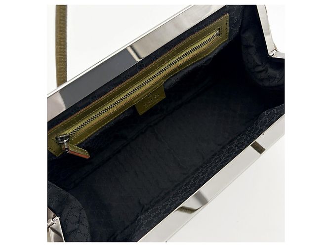 Borsa a mano Gucci in pelle Verde e Khaki Cachi Verde oliva - vista 16