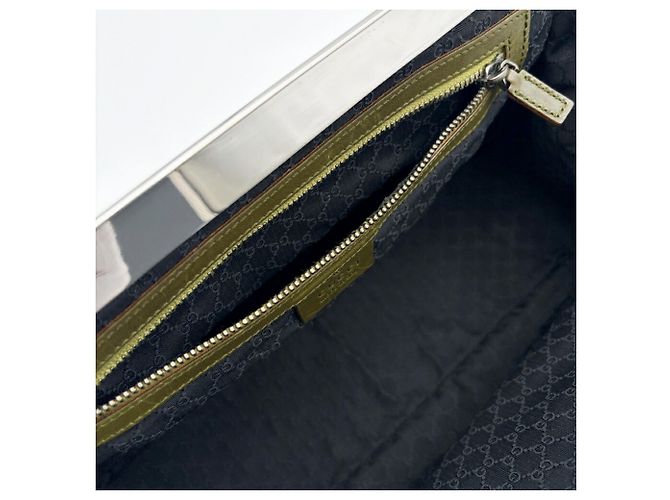 Borsa a mano Gucci in pelle Verde e Khaki Cachi Verde oliva - vista 17