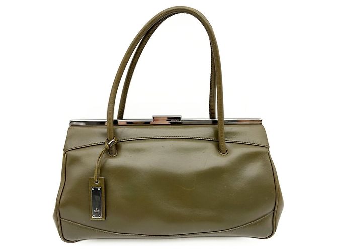 Borsa a mano Gucci in pelle Verde e Khaki Cachi Verde oliva - vista 2