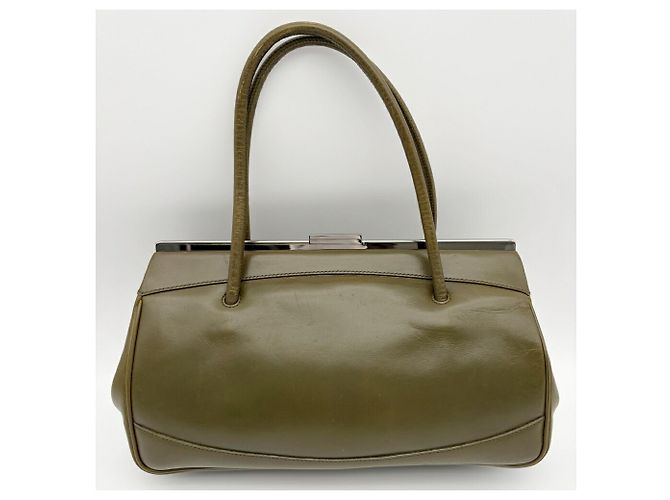 Borsa a mano Gucci in pelle Verde e Khaki Cachi Verde oliva - vista 3