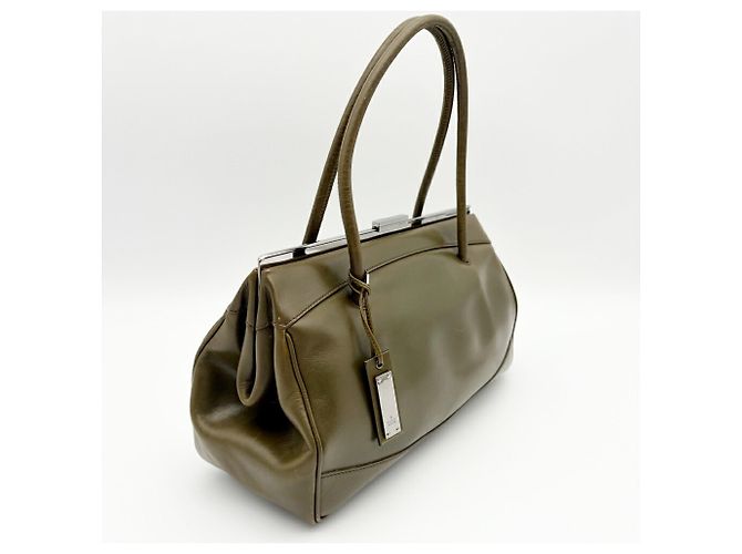 Borsa a mano Gucci in pelle Verde e Khaki Cachi Verde oliva - vista 4