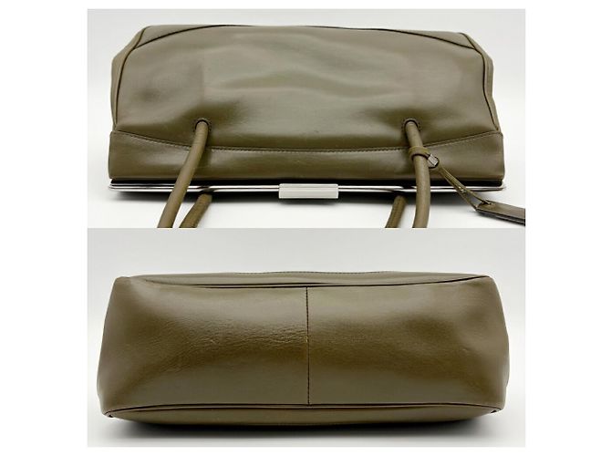 Borsa a mano Gucci in pelle Verde e Khaki Cachi Verde oliva - vista 6