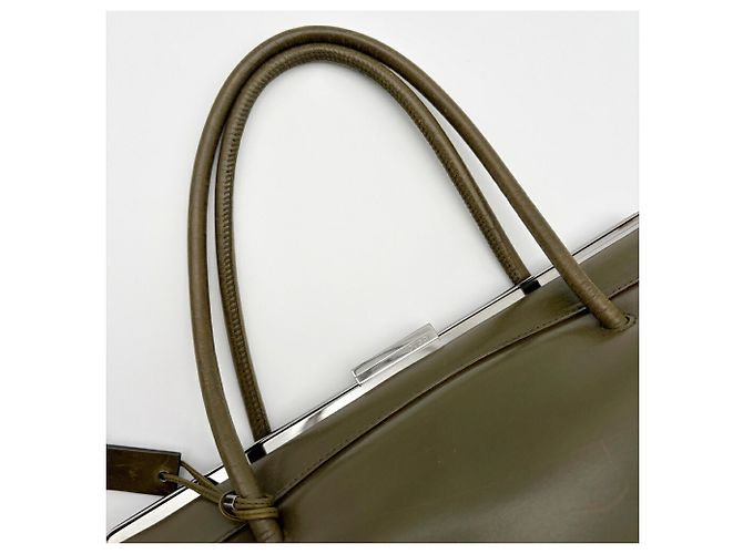 Borsa a mano Gucci in pelle Verde e Khaki Cachi Verde oliva - vista 7