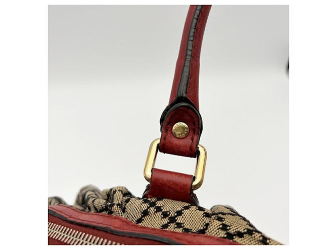 Borsa a tracolla Gucci Diamante Sukey Rosso Beige - vista 12