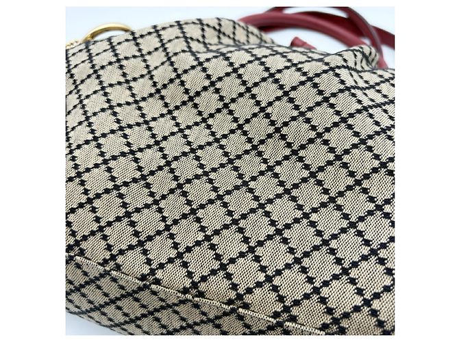 Borsa a tracolla Gucci Diamante Sukey Rosso Beige - vista 16