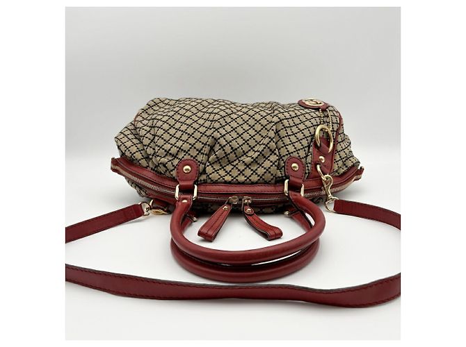 Borsa a tracolla Gucci Diamante Sukey Rosso Beige - vista 6