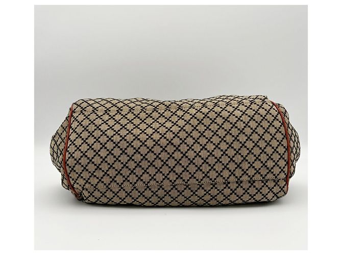 Borsa a tracolla Gucci Diamante Sukey Rosso Beige - vista 7