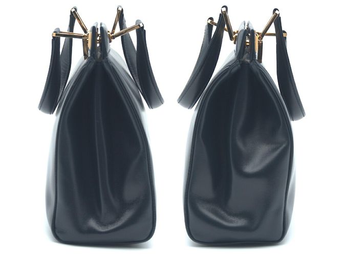 Sac Tote en cuir bleu marine foncé pour homme Gucci - vue 3