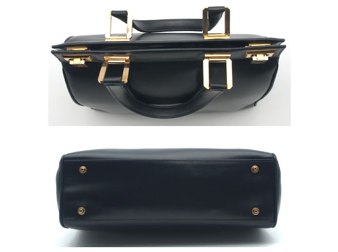 Sac Tote en cuir bleu marine foncé pour homme Gucci - vue 4