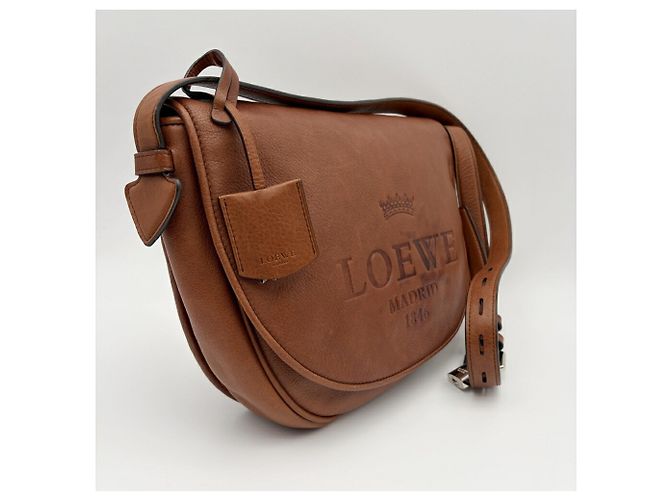 Borsa a tracolla Loewe in pelle marrone - vista 4