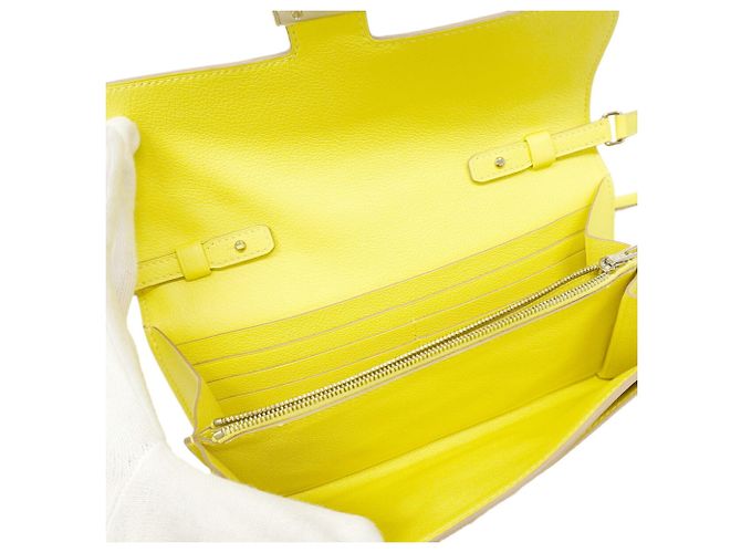 Hermès Hermes Constance To Go Evercolor Lime Wallet/Shoulder Wallet D'oro - vista 4