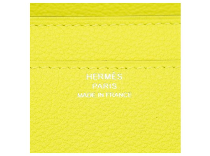 Hermès Hermes Constance To Go Evercolor Lime Wallet/Shoulder Wallet D'oro - vista 5