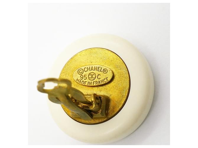 Orecchini a clip Chanel Oro e Bianco D'oro - vista 4