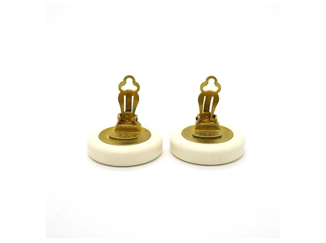 Orecchini a clip Chanel Oro e Bianco D'oro - vista 6