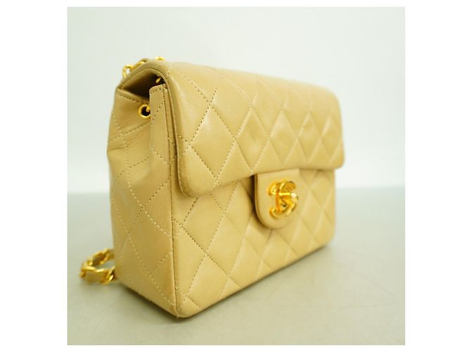 Borsa a spalla Mini Matelassé con catena Chanel Beige - vista 2