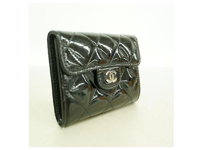 Tarjetero Chanel de piel lacada negra Negro - vista 2