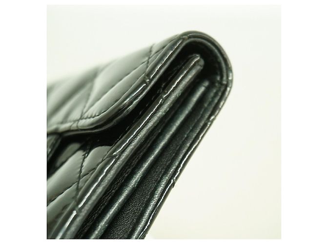 Tarjetero Chanel de piel lacada negra Negro - vista 6