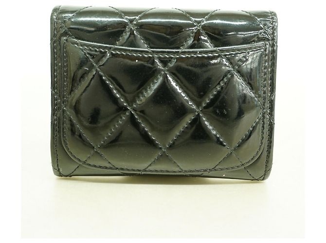 Tarjetero Chanel de piel lacada negra Negro - vista 8