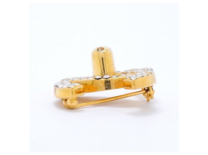 Spilla Chanel placcata oro con strass D'oro - vista 3