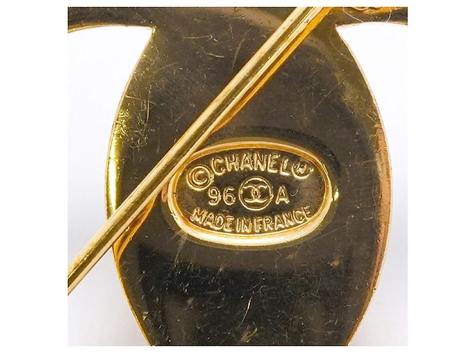 Spilla Chanel placcata oro con strass D'oro - vista 4