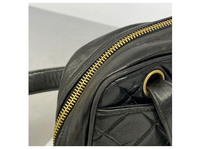 Borsa a tracolla Chanel Matelassé in pelle d'agnello Nero - vista 11