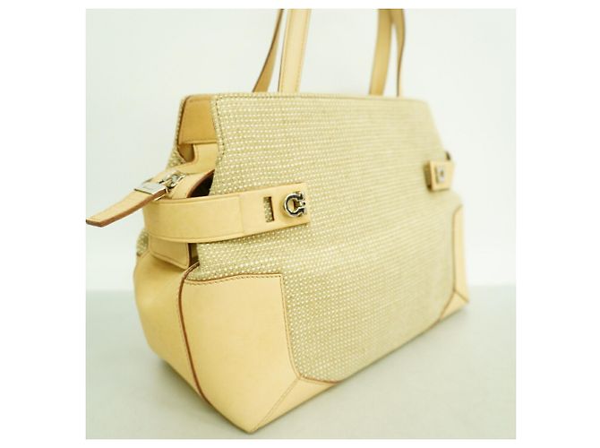 Borsa Salvatore Ferragamo Gancini Canvas Beige - vista 2