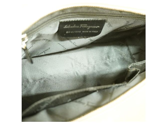 Borsa Salvatore Ferragamo Gancini Canvas Beige - vista 4