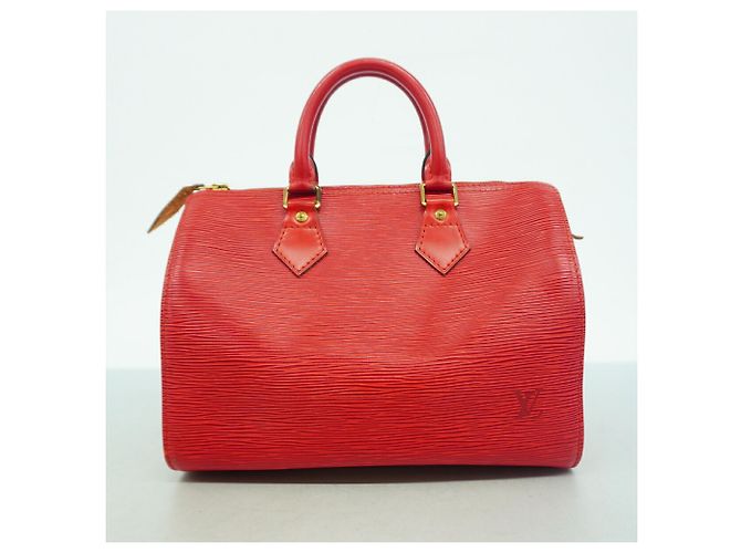 Borsa Louis Vuitton Epi Speedy 25 Rosso - vista 10