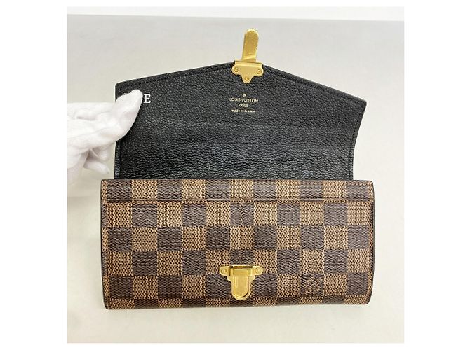 Louis Vuitton Damier Portefeuille Clapton Long Wallet Nero Damier ebene - vista 10