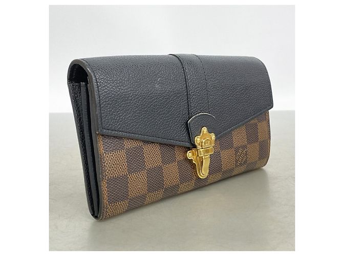Louis Vuitton Damier Portefeuille Clapton Long Wallet Nero Damier ebene - vista 2