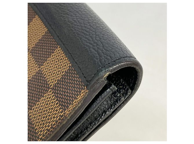 Louis Vuitton Damier Portefeuille Clapton Long Wallet Nero Damier ebene - vista 7