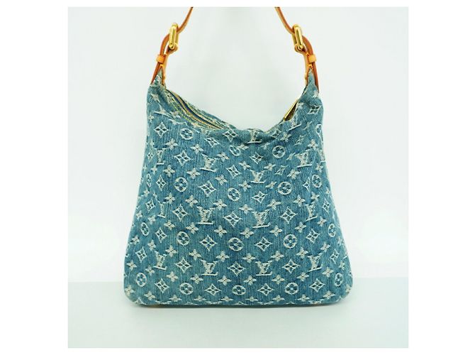 Borsa a tracolla Louis Vuitton Monogram Denim Baggy GM Blu - vista 10