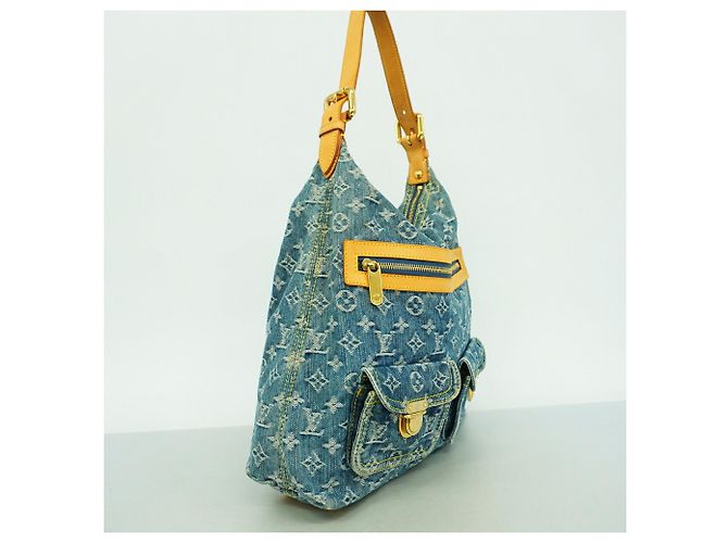 Borsa a tracolla Louis Vuitton Monogram Denim Baggy GM Blu - vista 2
