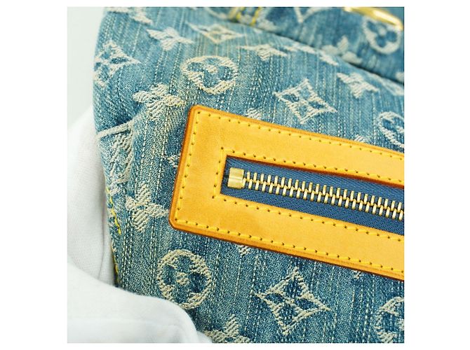 Borsa a tracolla Louis Vuitton Monogram Denim Baggy GM Blu - vista 7