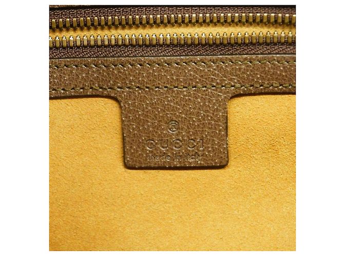 Gucci GG Supreme Tote Bag Brown Green Yellow - view 5