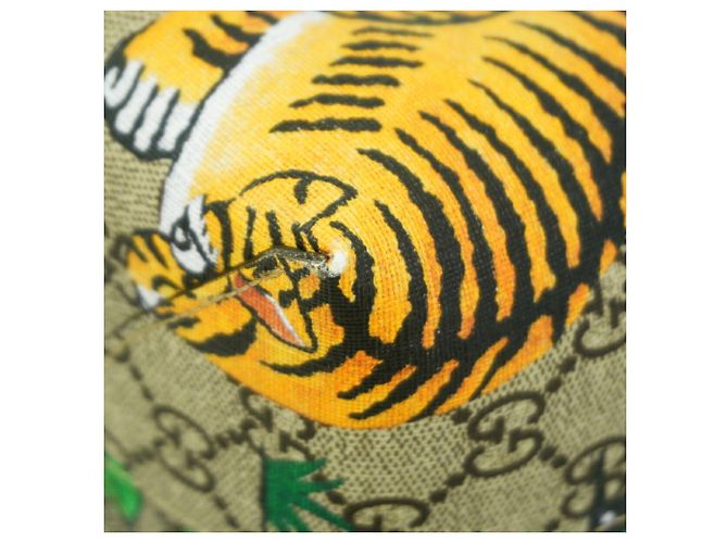 Gucci GG Supreme Tote Bag Brown Green Yellow - view 6