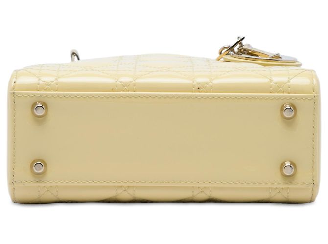 Dior Yellow Mini Patent Cannage Lady Dior - vista 3