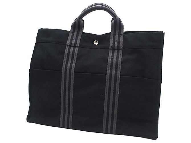 Hermès Black Canvas Fourre Tout MM Nero - vista 2