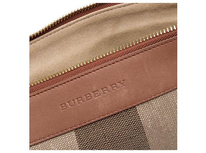 Clutch Burberry in tela Mega Check marrone - vista 5