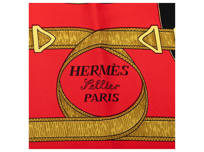 Hermès Red Eperon d Or Seidentuch 90 Rot - Ansicht 2